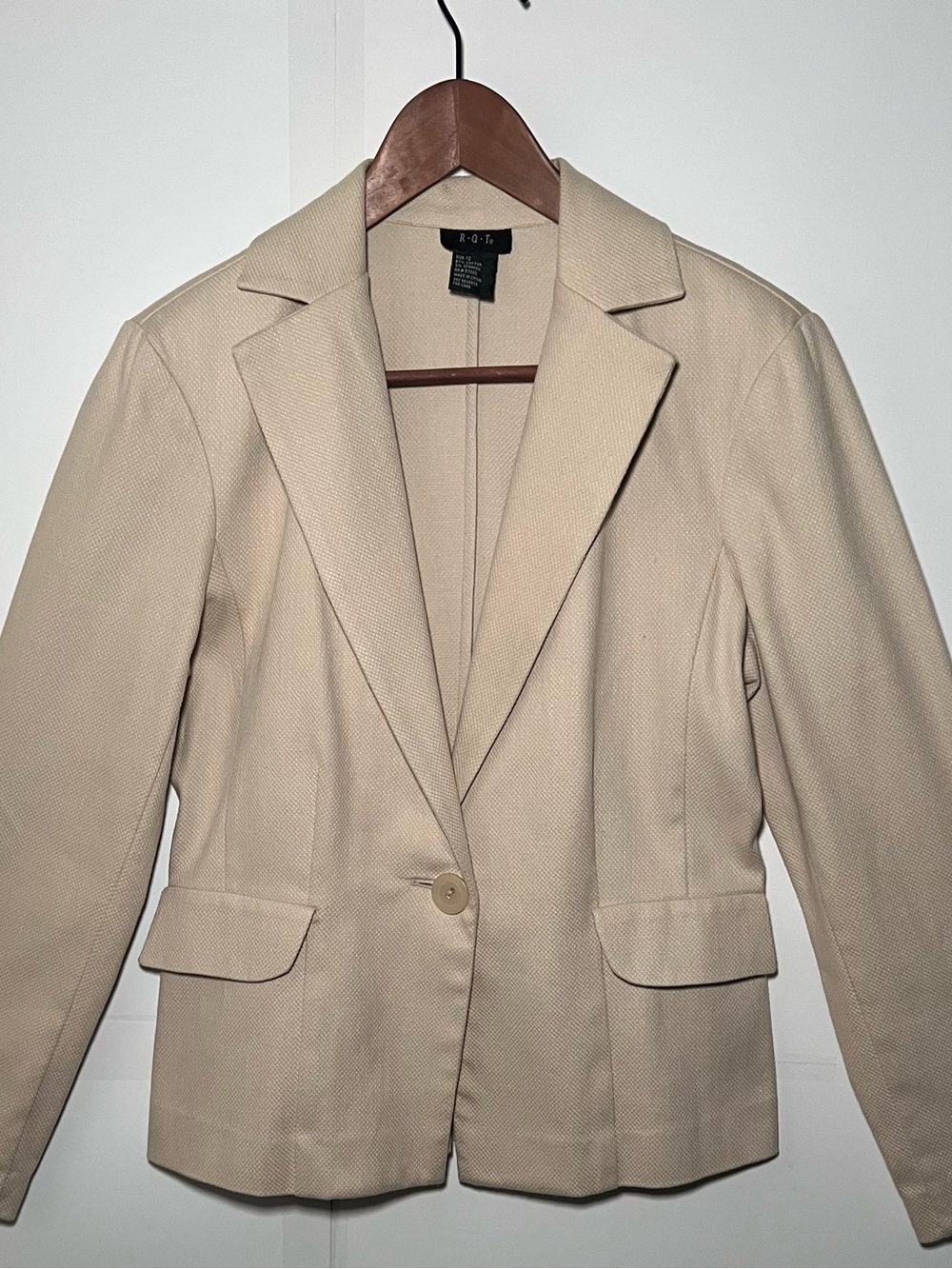 Women's Cream Single-Button Blazer Jacket